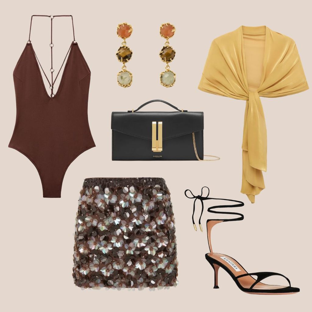 Look de noche con bañazor de Zara