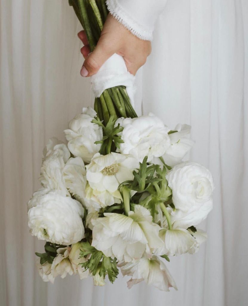Ramos de novia blancos exóticos ranúnculos