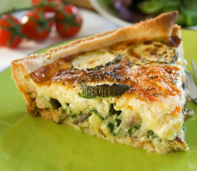 Quiche de calabacín con champiñón