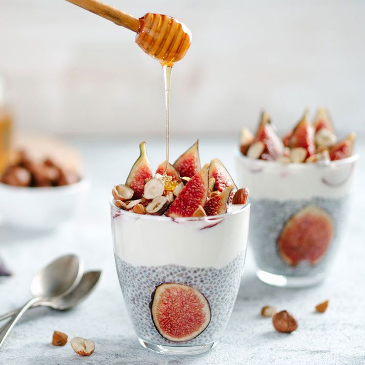 Pudin de chía, yogur y brevas