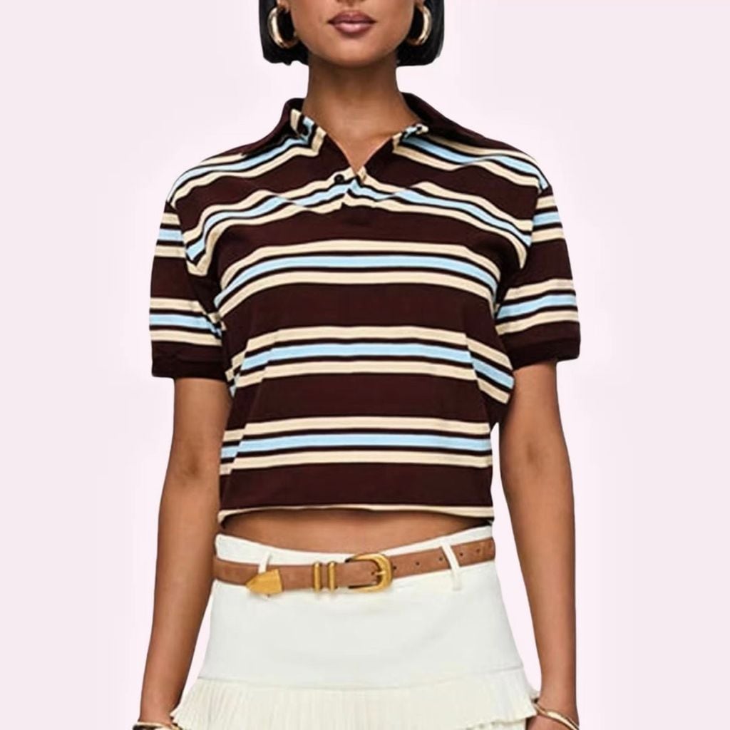 Polo corto a rayas de Amazon