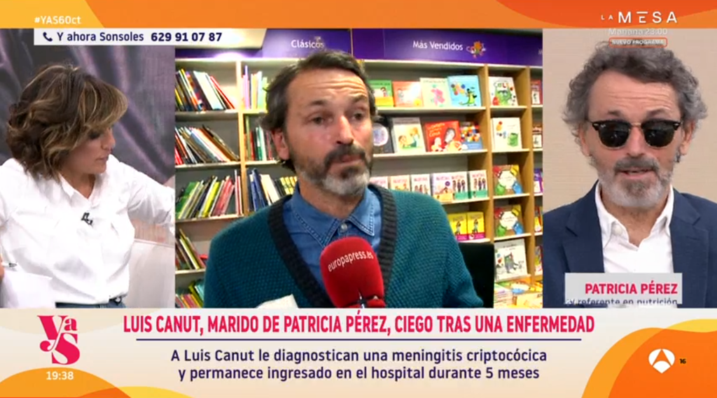 Luis Canut, en el plató de 'Y ahora Sonsoles' hablando de su enfermedad