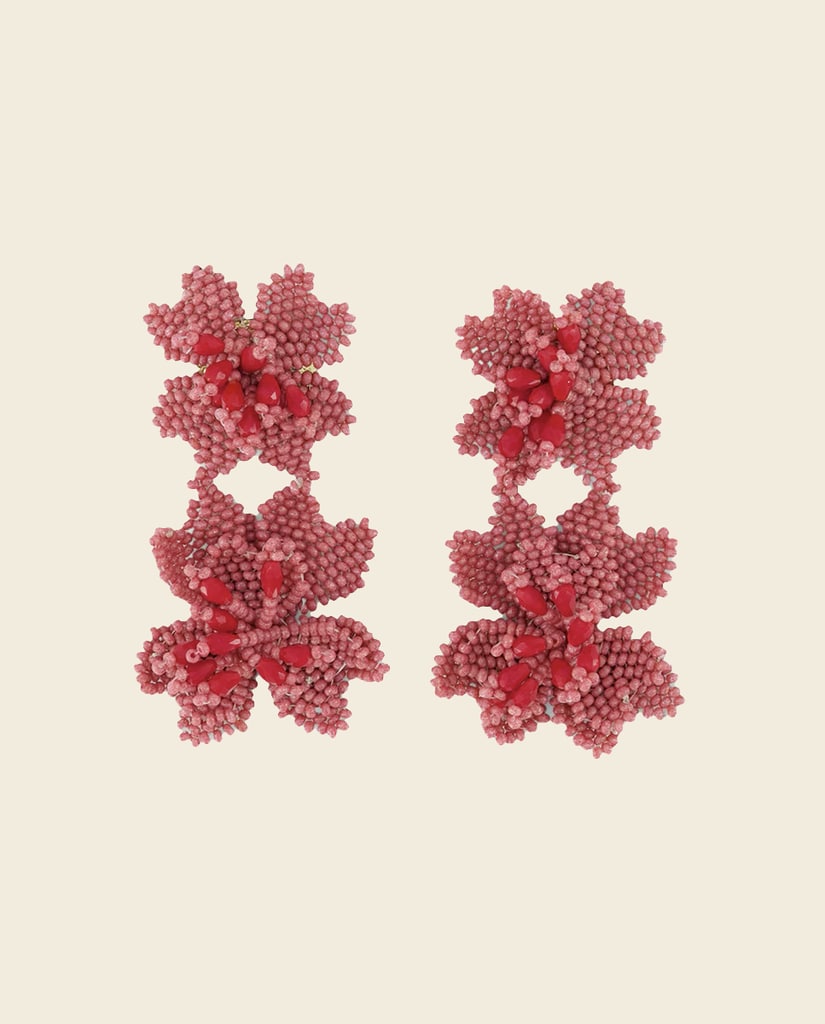 Pendientes invitada boda flores rosas