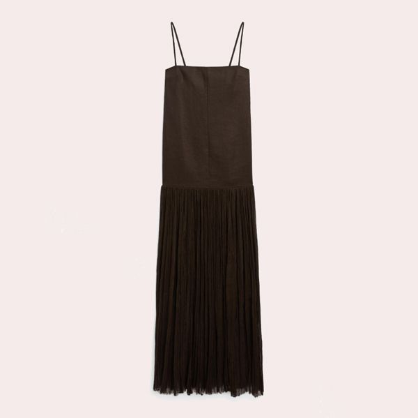 Vestido largo combinado Massimo Dutti Studio