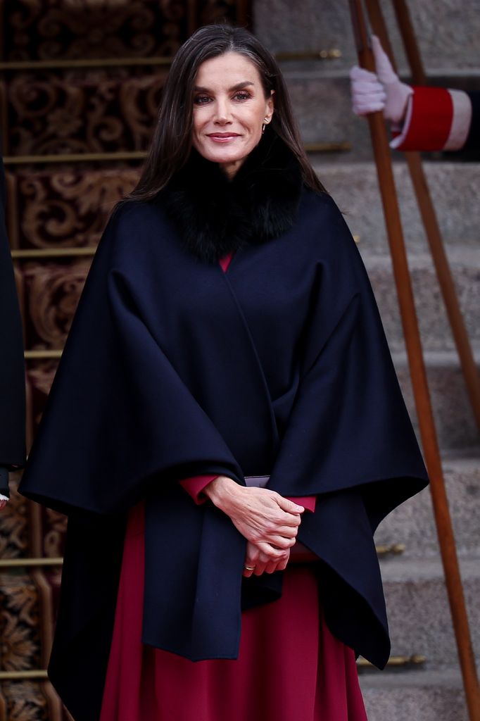 Letizia en noviembre del año pasado con la misma capa. 