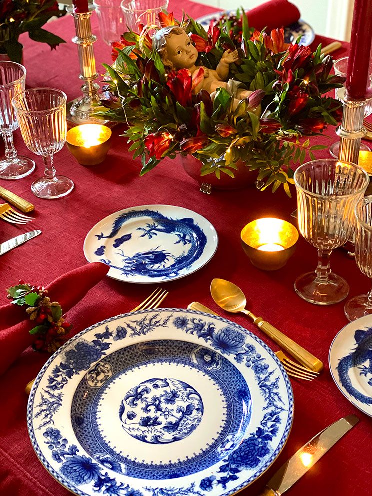 Mesa de Navidad decorada por Beatriz Satrustegui