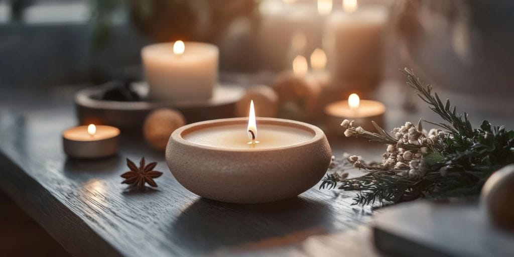 Velas, hierbas y otros accesorios para rituales espirituales
