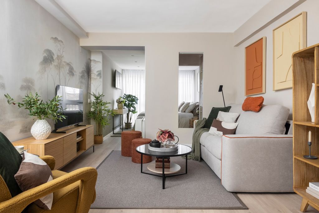 Salón abierto al dormitorio.