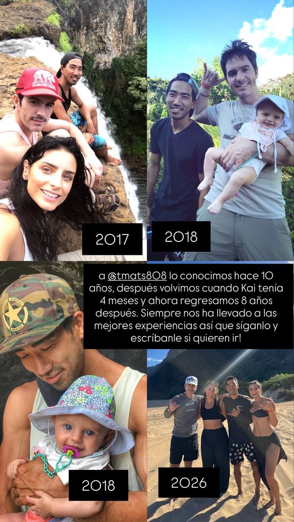 Aislinn mostró fotos de sus anteriores viajes a Hawái con su guía de confianza.