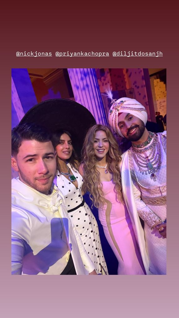 Durante la noche, se encontró son Joe Jonas, Priyanka Chopra y Diljit Singh