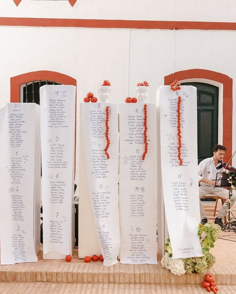 Seating plan frutas y verduras tela
