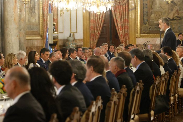 Felipe VI durante el almuerzo ofrecido al presidente Lula da Silva 