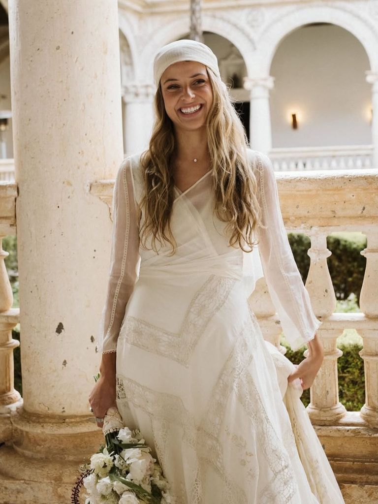 Novias virales con vestidos de encaje bohemia