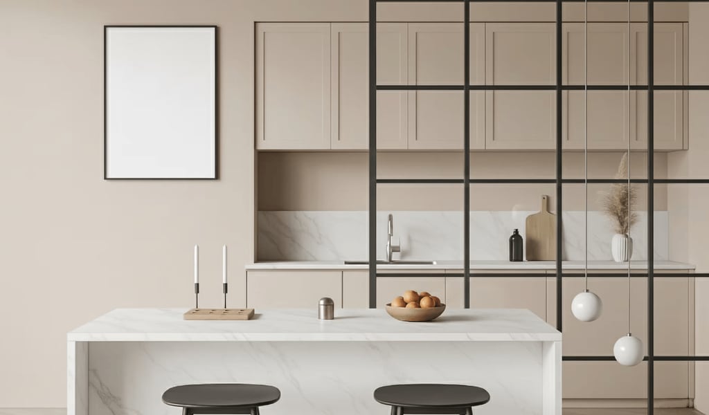 Cocina de colores neutros