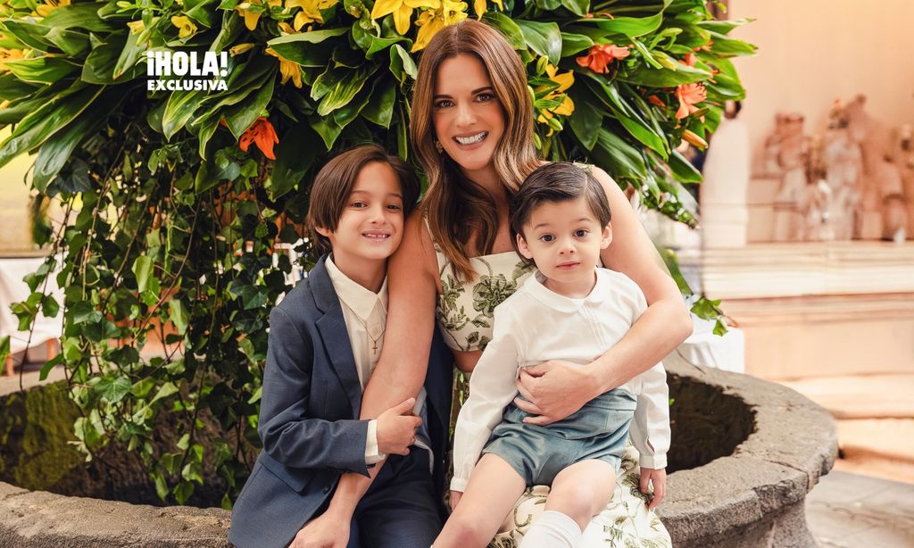 Sabrina Seara con sus hijos Maximiliano y Alexander.