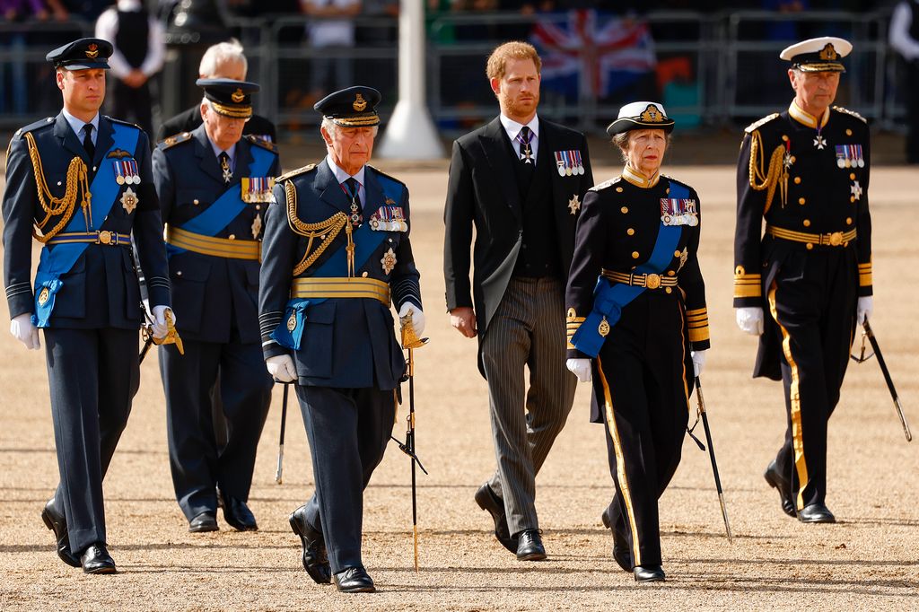 La familia real británica en el funeral de Isabel II
