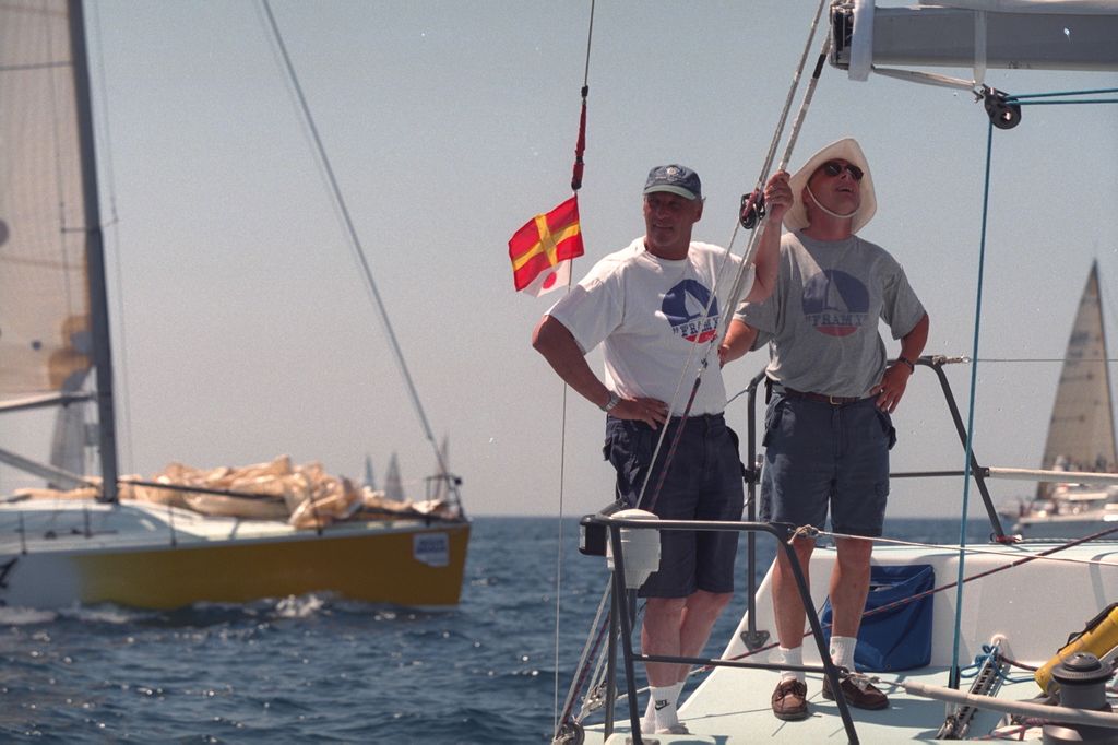 El rey Harald a bordo del Fram X