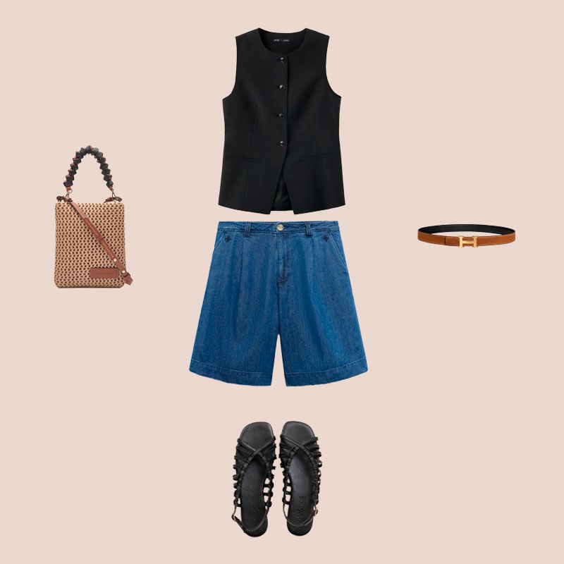 Look chaleco negro mango julio 2026