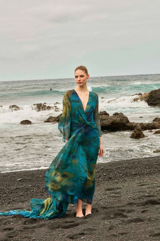 Vestido de gasa estampado de Bimani