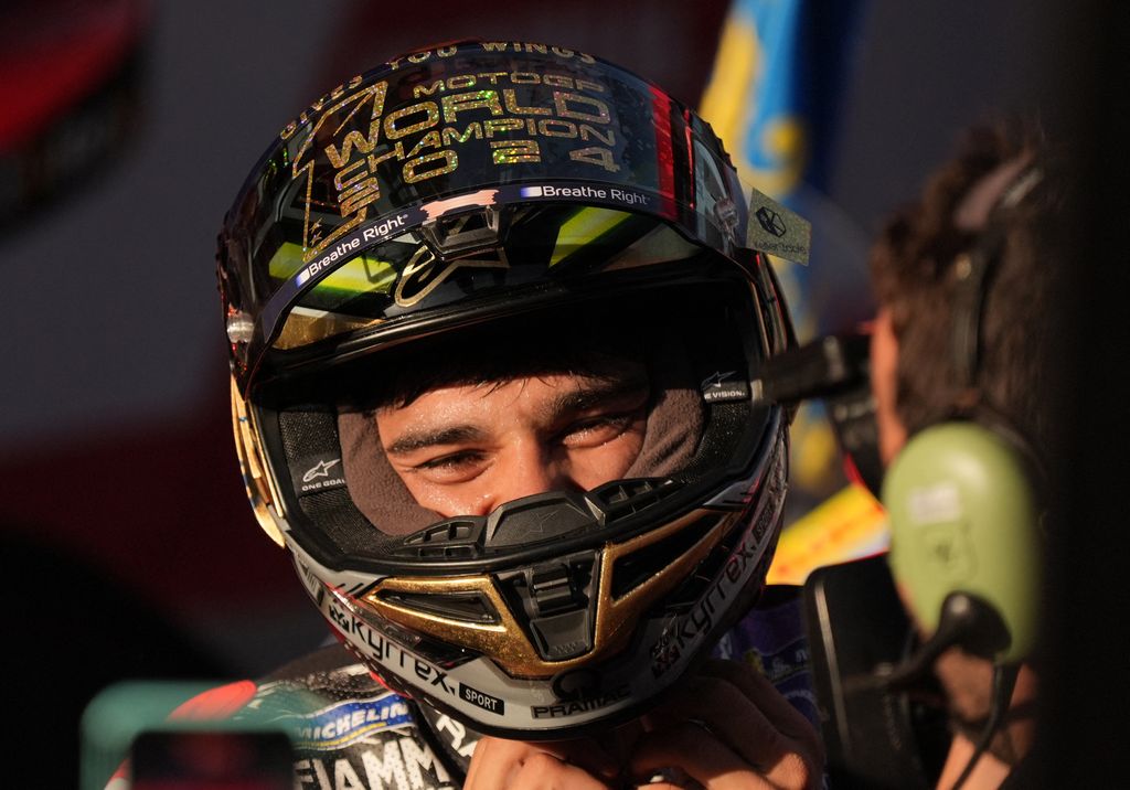 Primer plano de Jorge Martín tras ganar un Grand prix