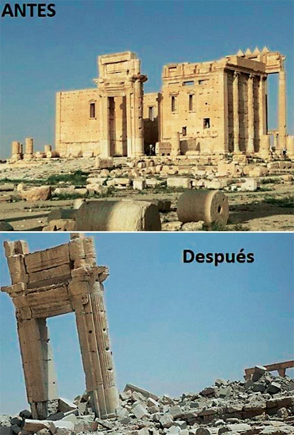 Una imagen que muestra la devastación que ha sufrido la ciudad de Palmira en estos últimos años
