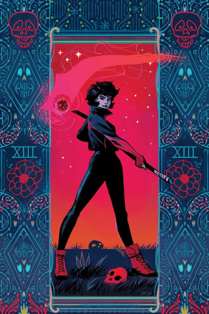 Grim es la aclamada serie de cómics de Stephanie Phillips y el artista Flaviano publicado por Boom! Studios