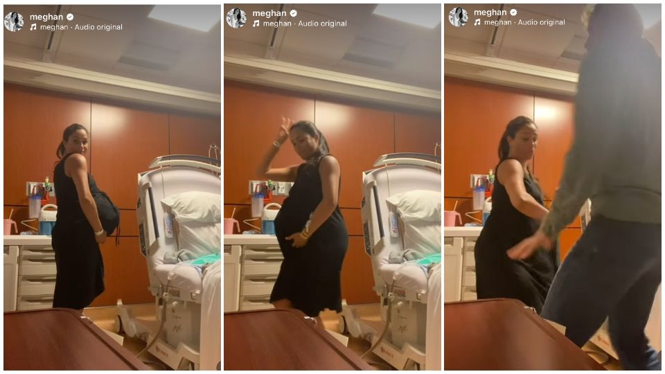 Meghan y Harry bailando poco antes del parto para la llegada de Lilibet.