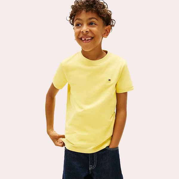 Camiseta de Niño de Manga Corta Amarilla Tommy Hilfiger