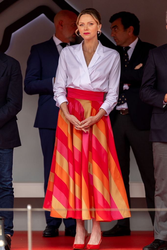 La princesa Charlene en la ceremonia de premios del Monaco E-Prix, 2026.