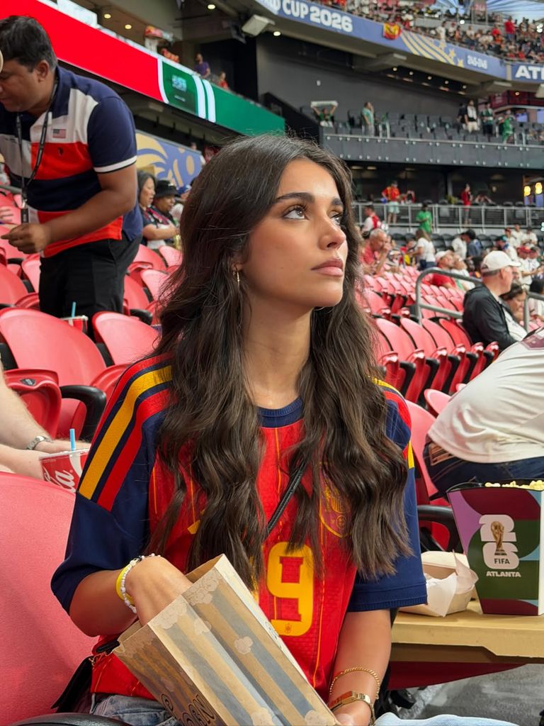 Inés García, en las gradas del estadio