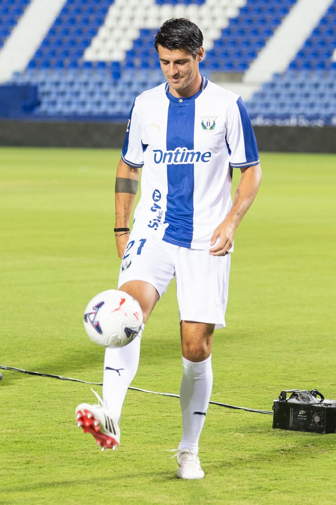Morata en su presentación en el Leganés