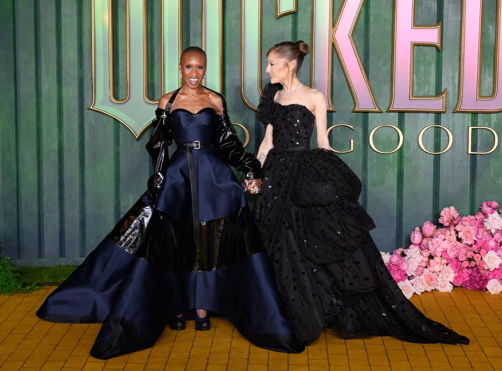 Cynthia Erivo y Ariana Grande en la premier de Wicked en Londres. 