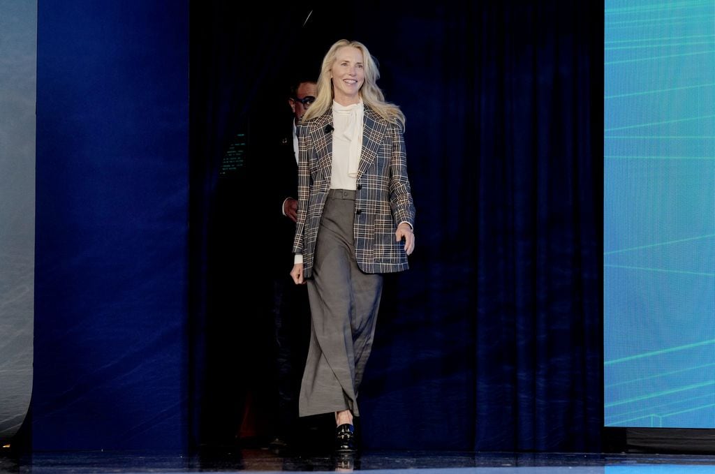 Laurene Powell Jobs participates in the Scaling Business Fireside Chat onstage during Day 2 of the Clinton Global Initiative 2024 Annual Meeting at New York Hilton Midtown.
