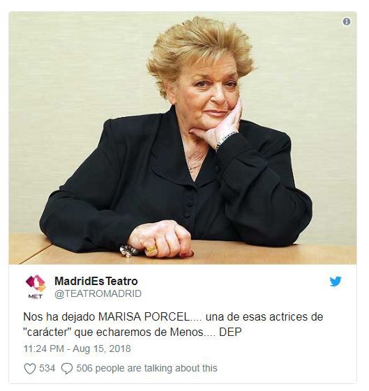Fallece Marisa Porcel