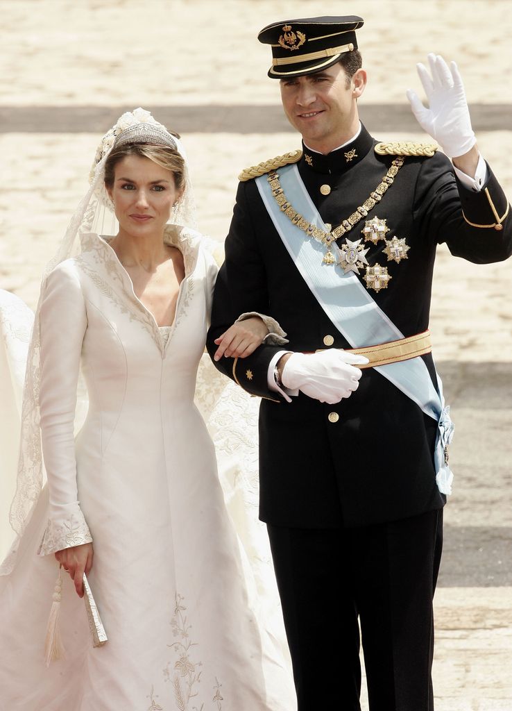 Los reyes Felipe y Letizia, el día de su boda, el 22 de mayo de 2004 en Madrid