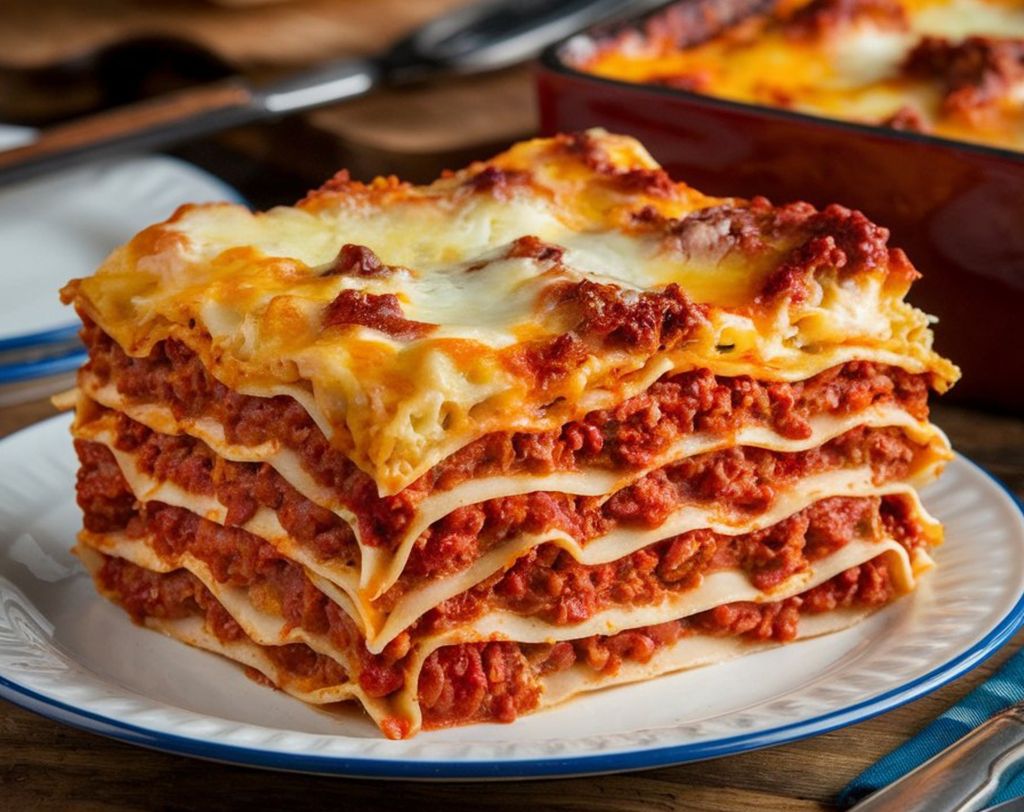 Lasaña boloñesa, la más tradicional.