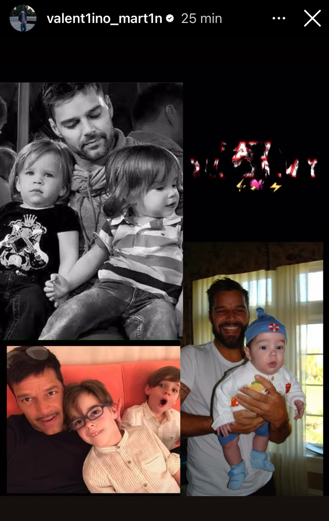 Valentino felicitió a Ricky Martin en el Día del Padre.