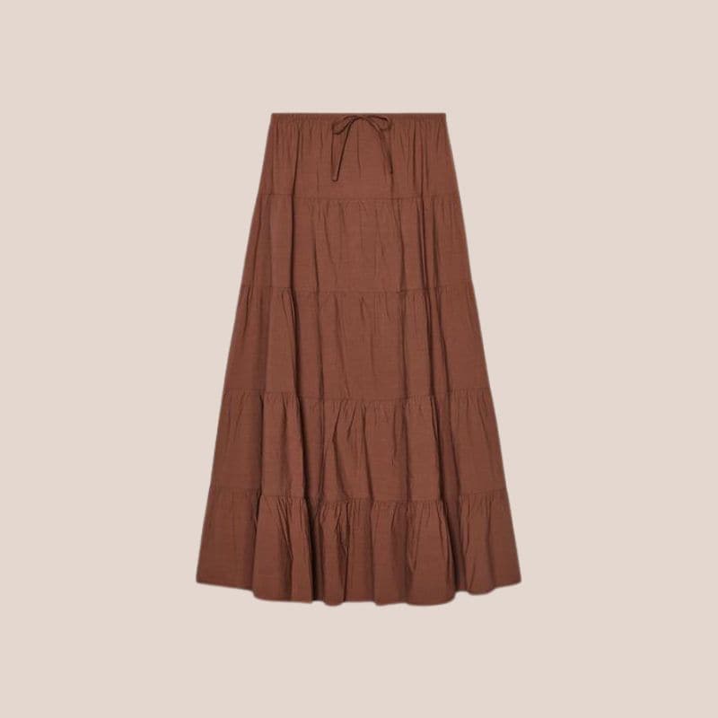 falda boho marron