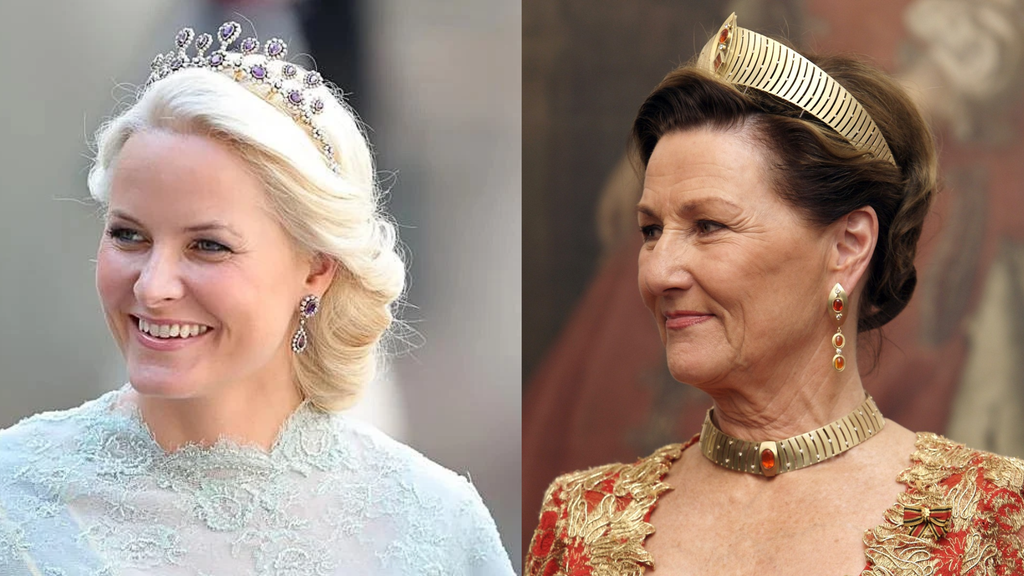 A la izquierda, la emblemática tiara de amatistas; a la derecha, la vanguardista tiara de oro, dos de las piezas clave del joyero real que podría estrenar la princesa Ingrid