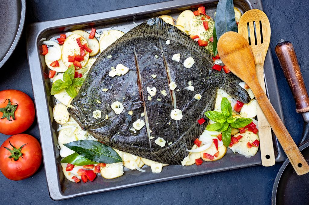 Rodaballo al horno.