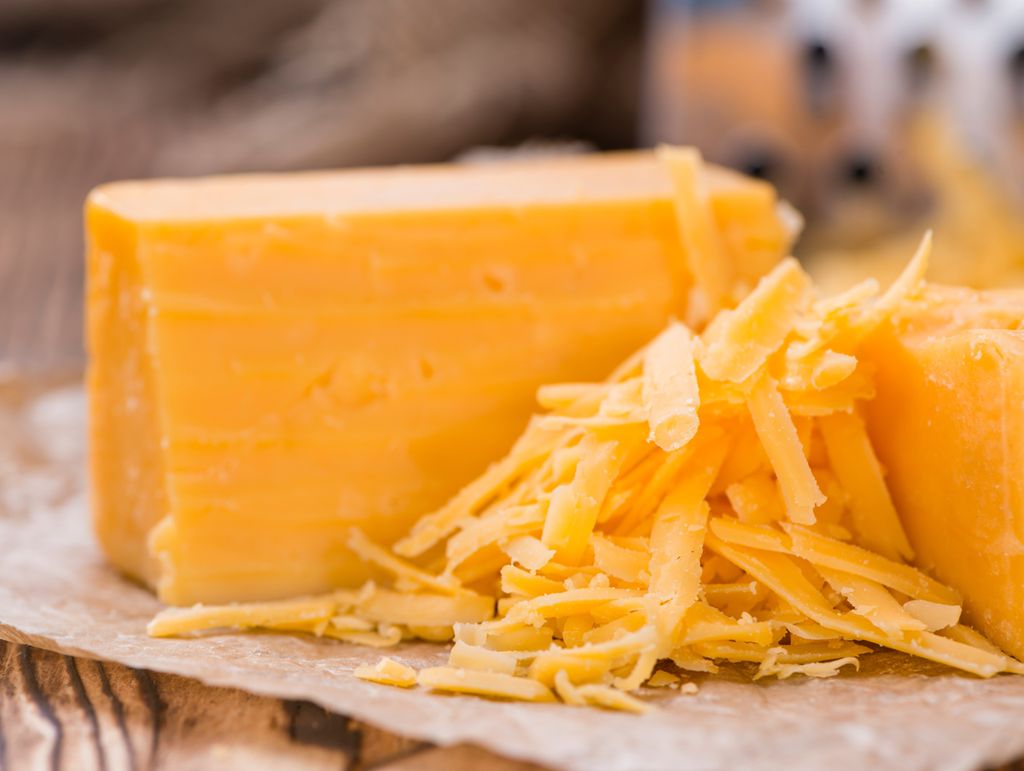 Cheddar, la variedad de queso utilizada en esta receta.