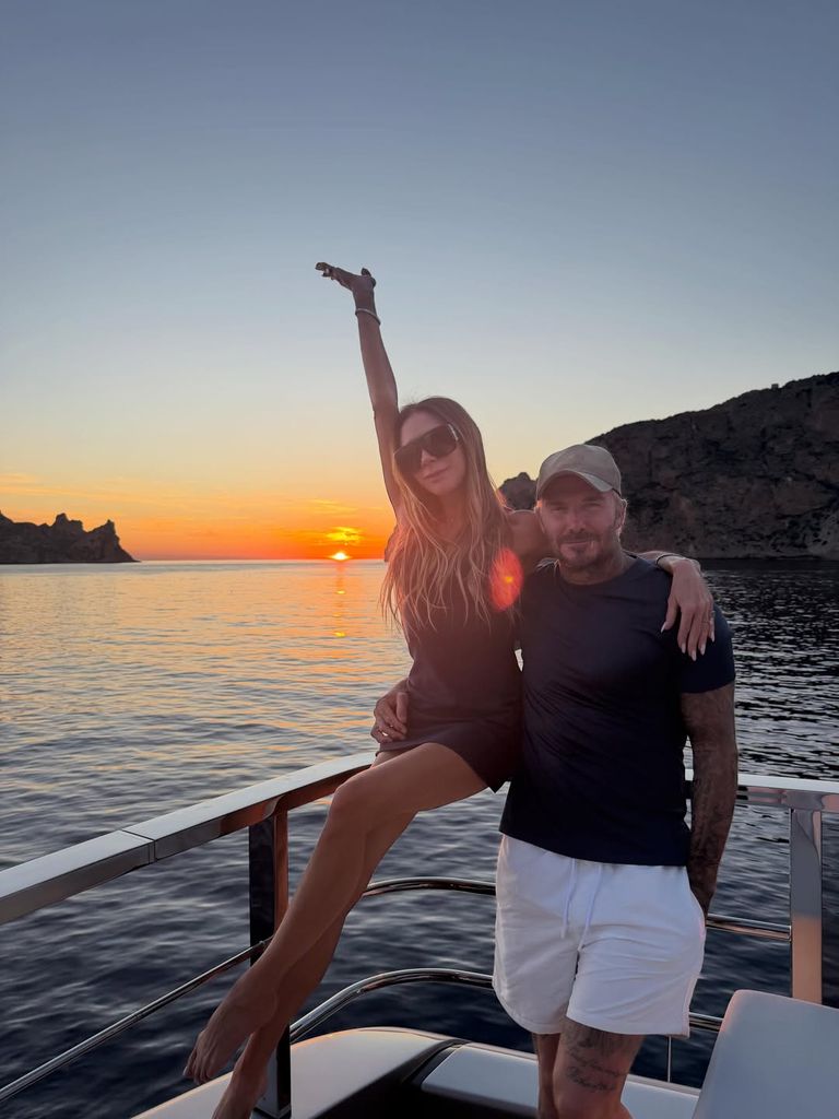 Victoria y David Beckham durante su viaje a Ibiza