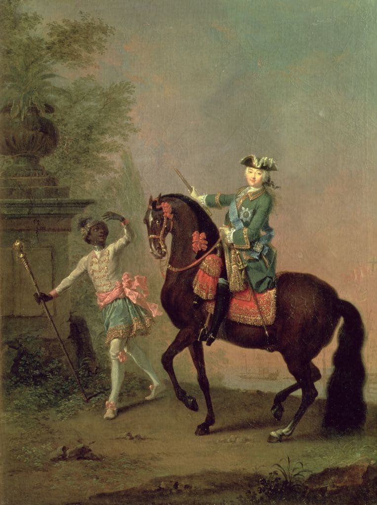 Retrato de la emperatriz Isabel Petrovna de Rusia, montando a caballo en 1743. 