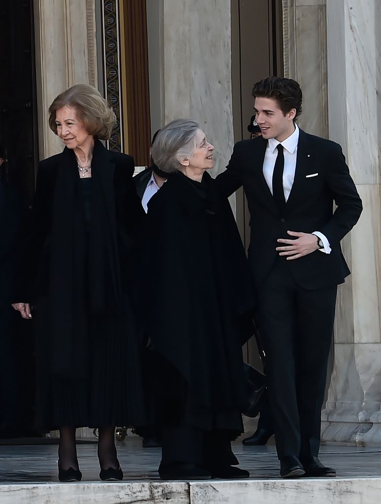 La reina Sofía y la princesa Irene con Alexios de Grecia, su sobrino nieto e hijo de  Pablo y Marie-Chantal de Grecia 
