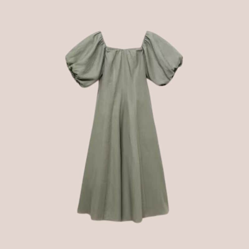 vestido con mangas abullonadas