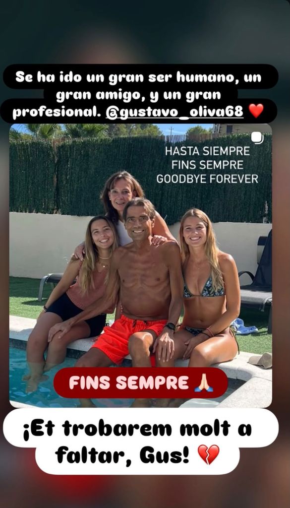 El 'story' que ha compartido Álex Corretja para despedir a su amigo Gustavo Oliva
