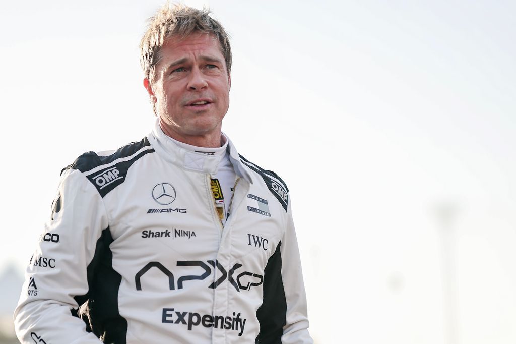 ABU DHABI, UNITED ARAB EMIRATES - DECEMBER 8: Brad Pitt during the F1 Grand Prix of Abu Dhabi at Yas Marina Circuit on December 8, 2024 in Abu Dhabi, United Arab Emirates. (Photo by Qian Jun/MB Media/Getty Images)
