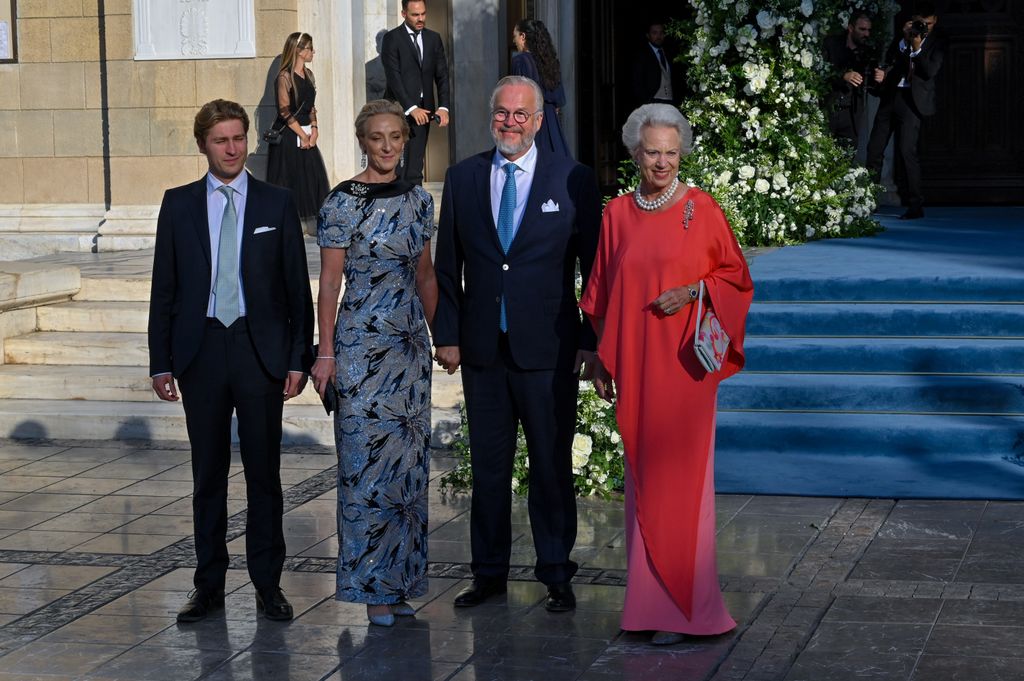 Tres imágenes de la princesa Alexandra con su segundo marido, el conde Michael Ahlefeldt-Laurvig-Bille, en eventos de la realeza griega