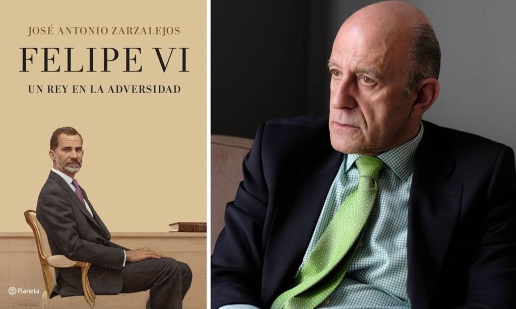 La portada de Un rey en la adversidad y su autor, José Antonio Zarzalejos