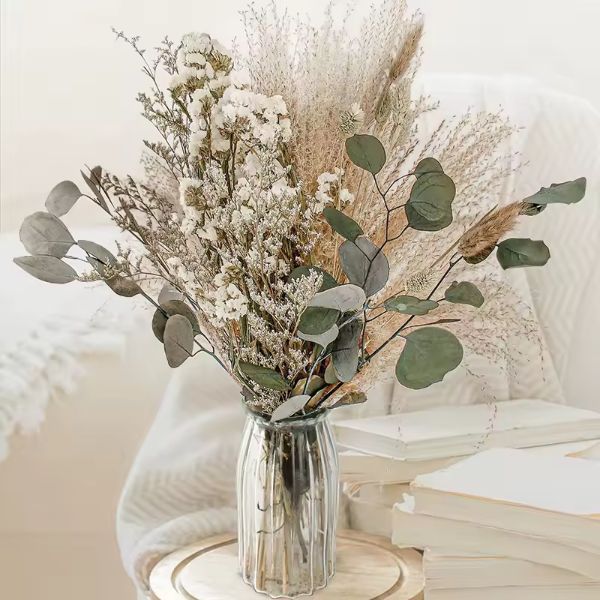 Flores secas, hierba de Pampas, limonio, hojas de eucalipto, flor, cola de conejito Aliexpress